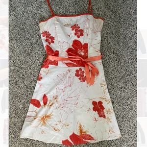 Flowery thin strapped mini dress